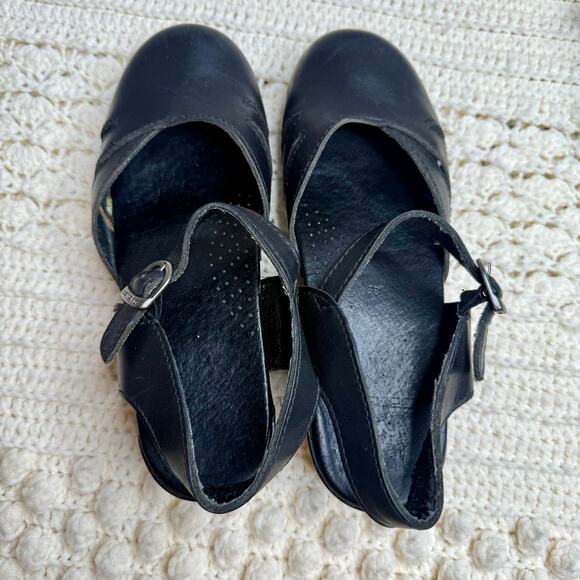 DANSKO Women's Margrete Mary Jane Clog Leather Sandal Ankle Strap Black Size 39 - Picture 10 of 12